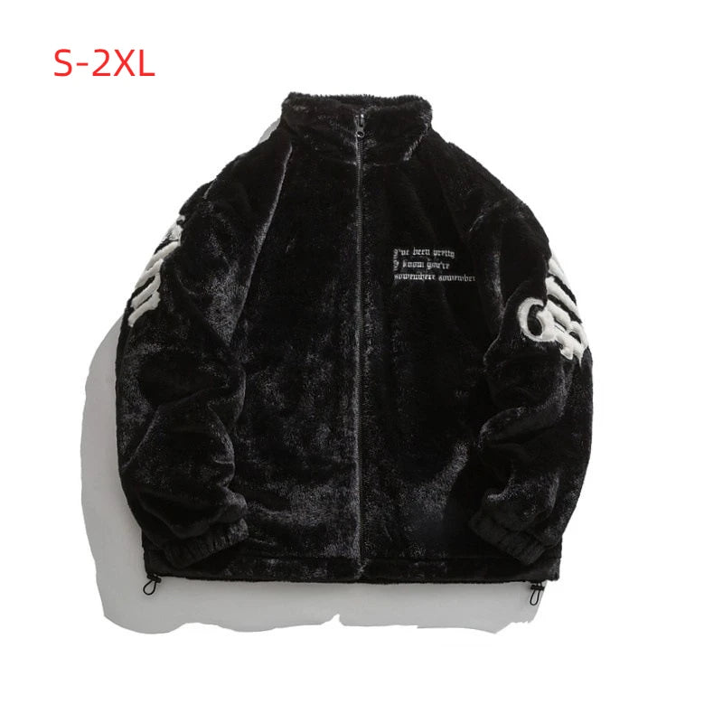 Streetwear Men's Hip-hop Embroidery Stand Up Collar Cotton Jacket Men's Thick Warm Men's Winter Fashion New Jacket