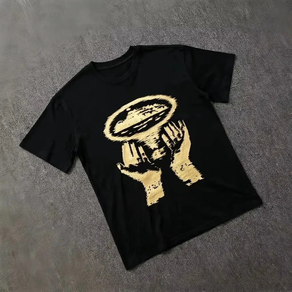 Streetwear Rules The World Graphic Oversized T Shirt Shorts Men Bold Typology Short Sleeve Crew Neck Casual Top Street Style