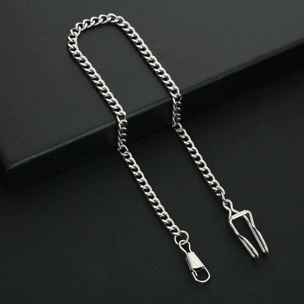 Silver Stainless Steel Watch Chains Black Gold Bronze Classic Chains Watches Accessories for Pocket Watches Mens Gift