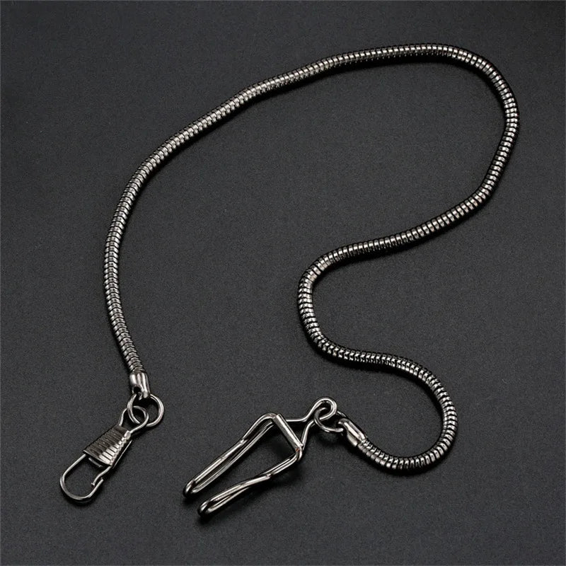 Silver Stainless Steel Watch Chains Black Gold Bronze Classic Chains Watches Accessories for Pocket Watches Mens Gift