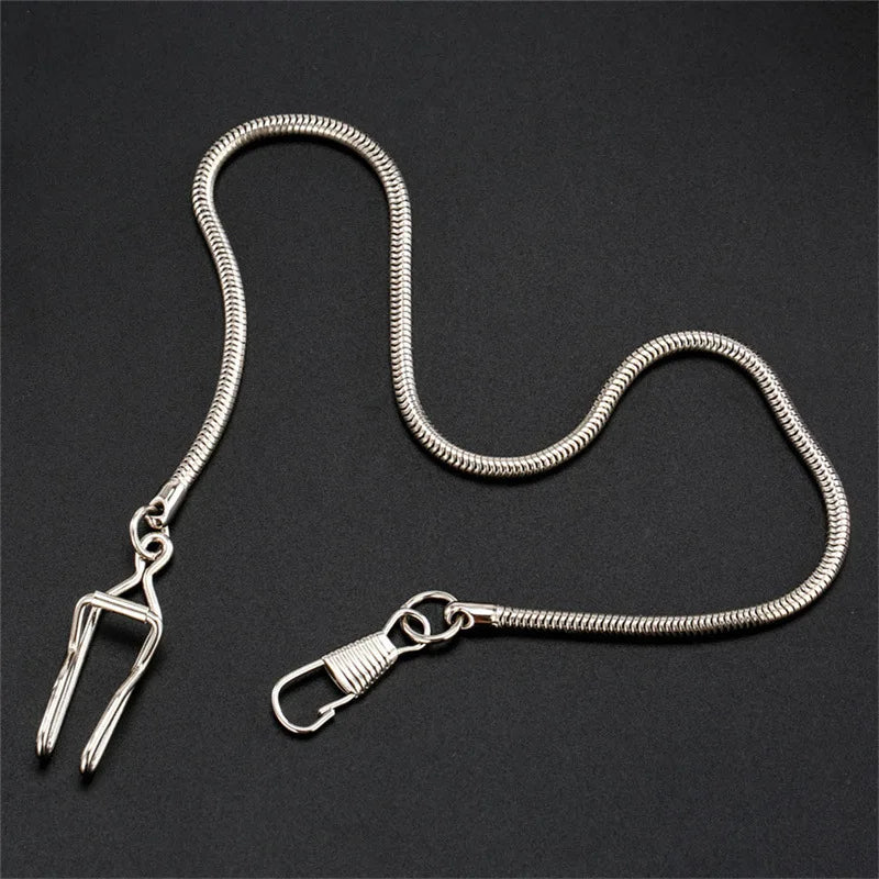 Silver Stainless Steel Watch Chains Black Gold Bronze Classic Chains Watches Accessories for Pocket Watches Mens Gift