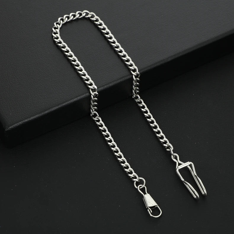 Silver Stainless Steel Watch Chains Black Gold Bronze Classic Chains Watches Accessories for Pocket Watches Mens Gift