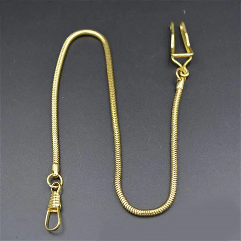 Silver Stainless Steel Watch Chains Black Gold Bronze Classic Chains Watches Accessories for Pocket Watches Mens Gift
