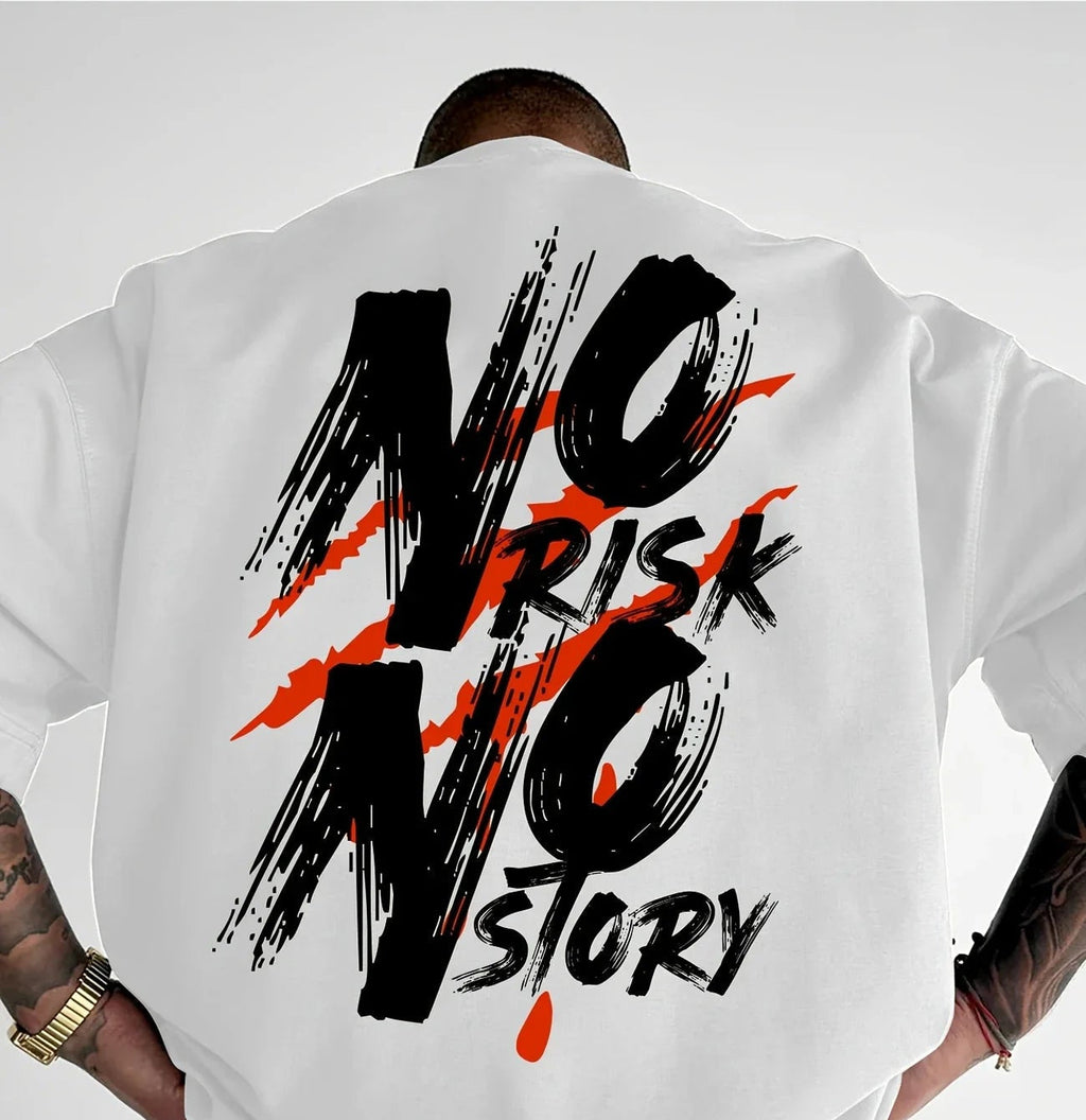 Men's Streetwear Pattern T-shirt - Bold Letter Printed Loose Casual T-shirt, Vibrant Summer Short sleeved Pure Cotton T-shirt St