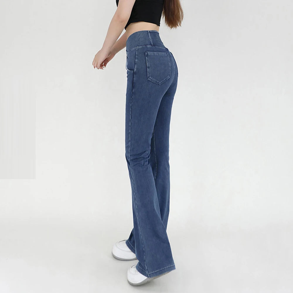 Casual Jeans Womens Activewear Women Bell Bottom Pants High Waist Yoga Flare Leggings 4 Way Stretch Denim Fitness Workout Sports