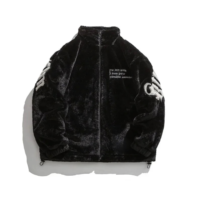 Streetwear Men's Hip-hop Embroidery Stand Up Collar Cotton Jacket Men's Thick Warm Men's Winter Fashion New Jacket