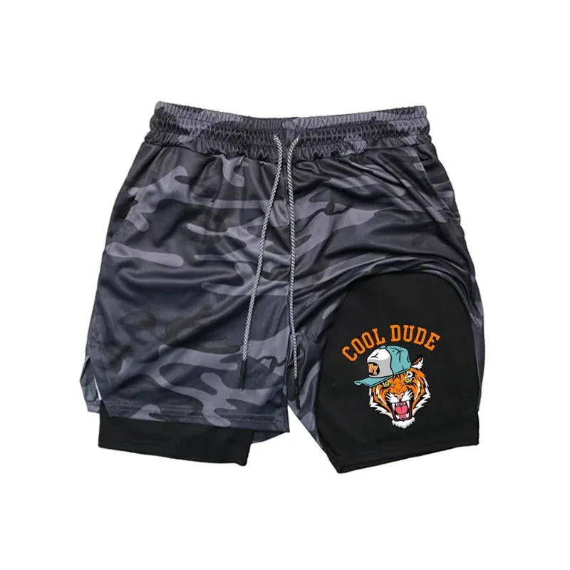 Activewear Mens 2-in-1 Athletic Short Quick-Dry Comfortable Breathable Drawstring Compression Waist Ideal for Gym Running Casual