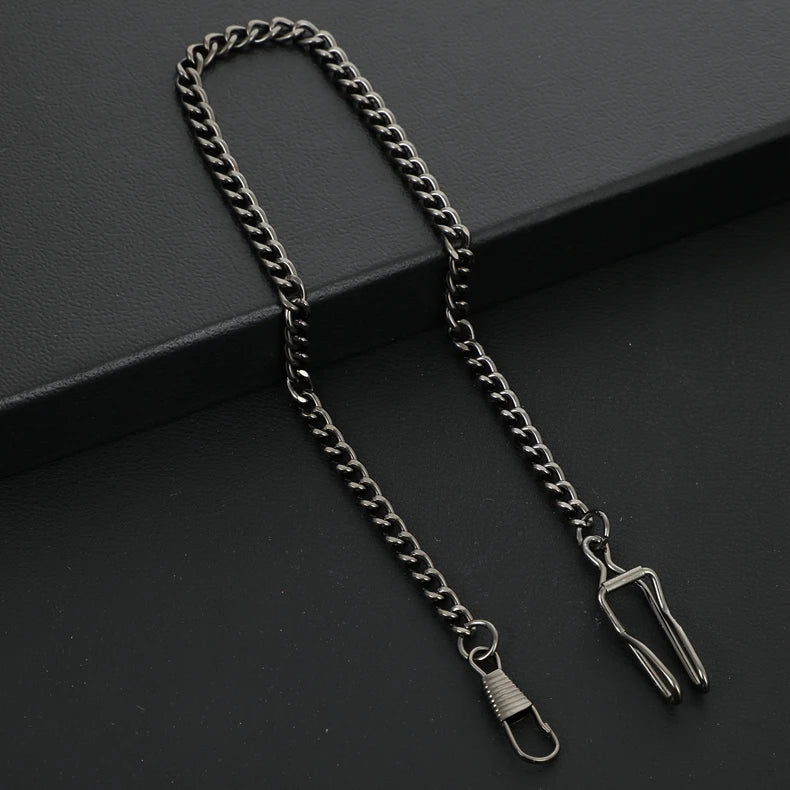 Silver Stainless Steel Watch Chains Black Gold Bronze Classic Chains Watches Accessories for Pocket Watches Mens Gift