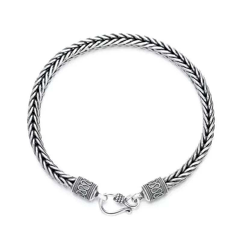 Men Bracelet 925 Sterling SilverVintage Men Bracelet for Man Women Wedding Jewelry Engagement Fashion Gift Party High Quality