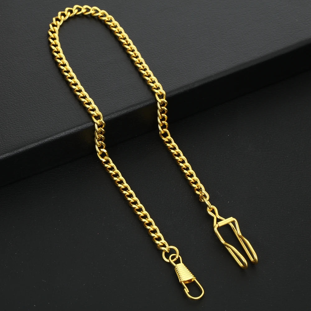 Silver Stainless Steel Watch Chains Black Gold Bronze Classic Chains Watches Accessories for Pocket Watches Mens Gift