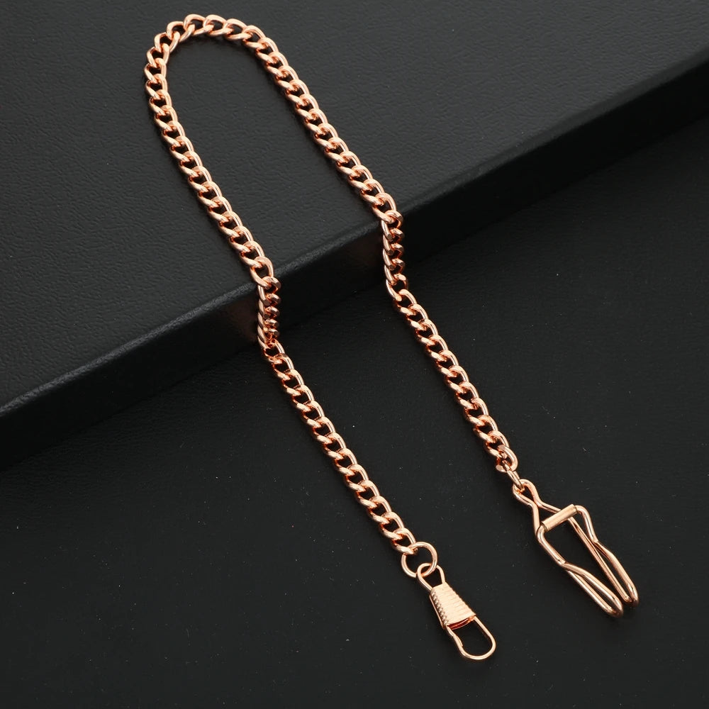 Silver Stainless Steel Watch Chains Black Gold Bronze Classic Chains Watches Accessories for Pocket Watches Mens Gift
