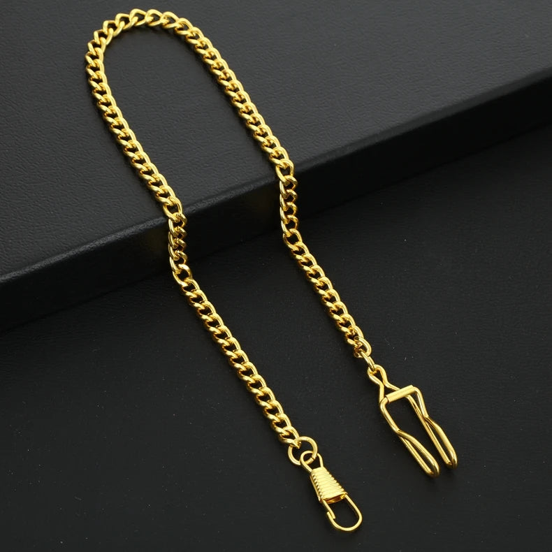 Silver Stainless Steel Watch Chains Black Gold Bronze Classic Chains Watches Accessories for Pocket Watches Mens Gift