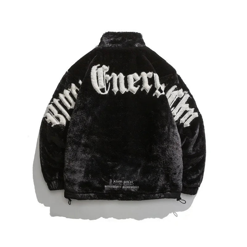 Streetwear Men's Hip-hop Embroidery Stand Up Collar Cotton Jacket Men's Thick Warm Men's Winter Fashion New Jacket