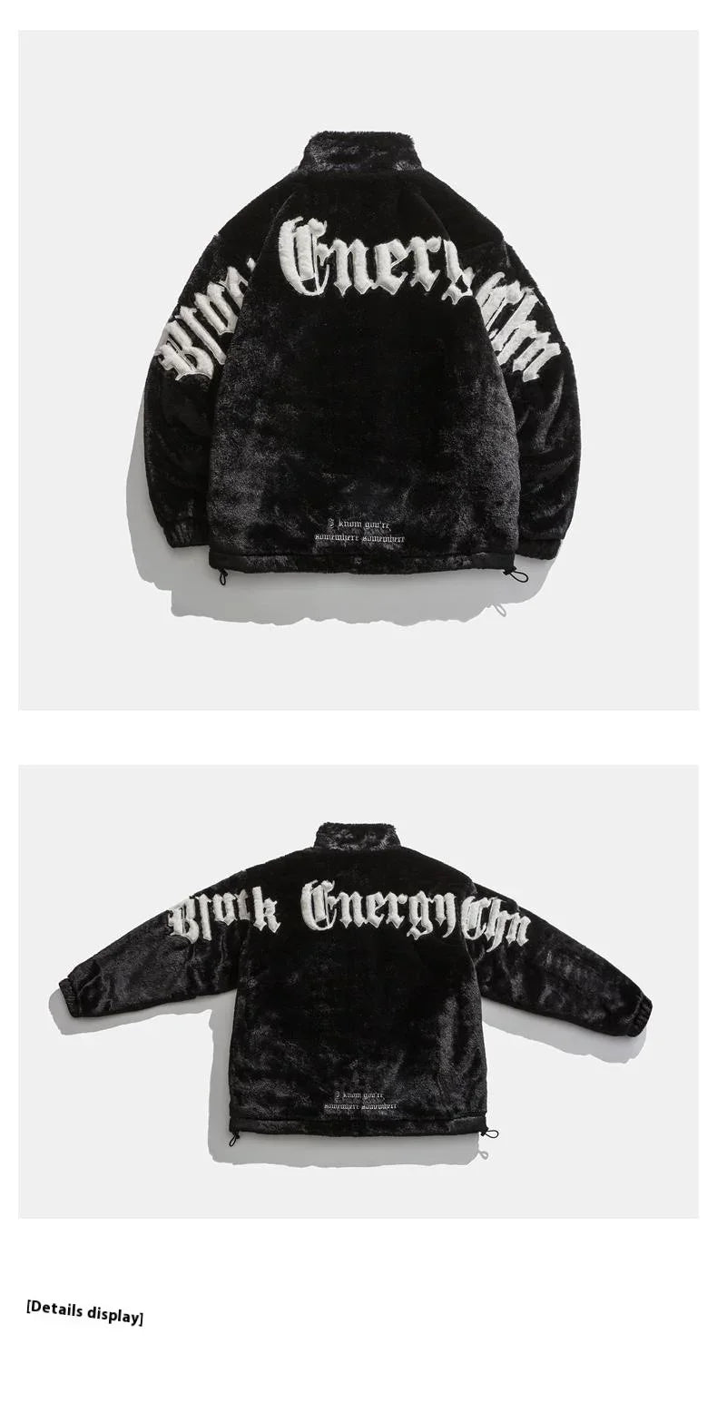 Streetwear Men's Hip-hop Embroidery Stand Up Collar Cotton Jacket Men's Thick Warm Men's Winter Fashion New Jacket