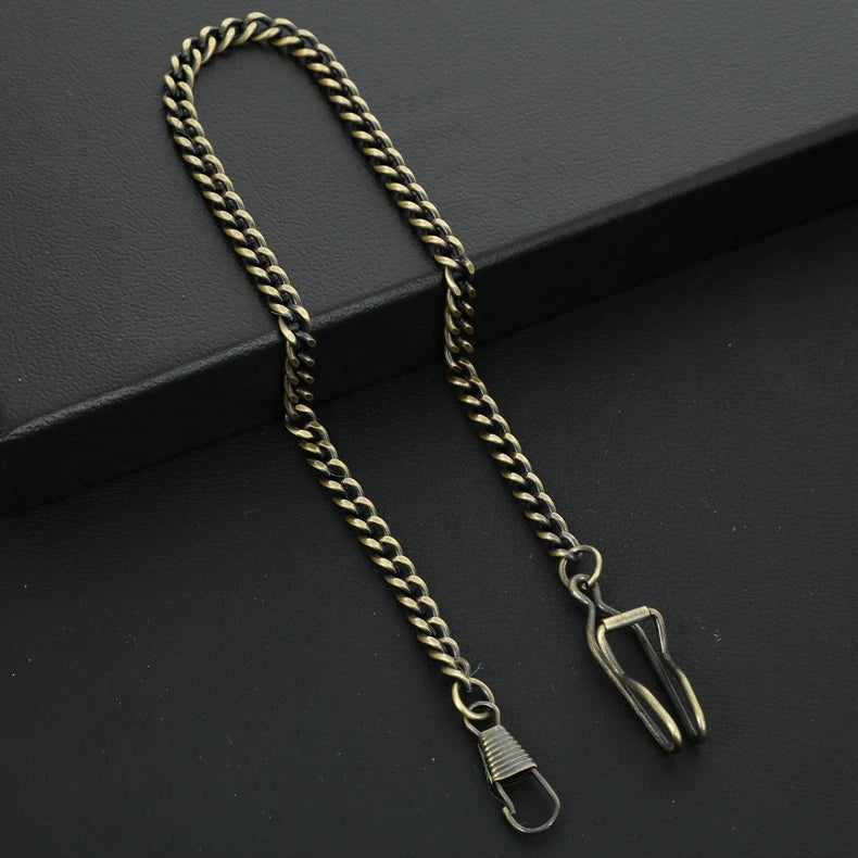Silver Stainless Steel Watch Chains Black Gold Bronze Classic Chains Watches Accessories for Pocket Watches Mens Gift