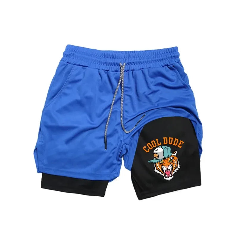 Activewear Mens 2-in-1 Athletic Short Quick-Dry Comfortable Breathable Drawstring Compression Waist Ideal for Gym Running Casual