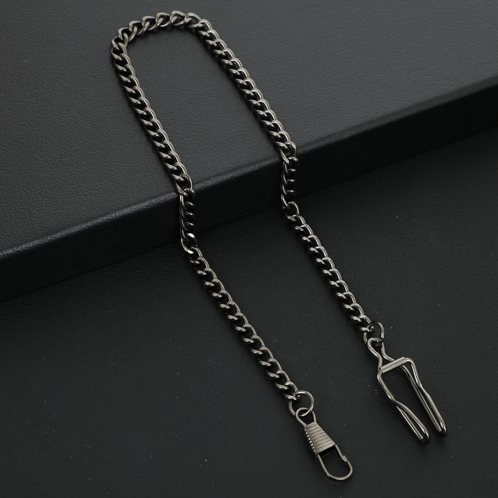 Silver Stainless Steel Watch Chains Black Gold Bronze Classic Chains Watches Accessories for Pocket Watches Mens Gift